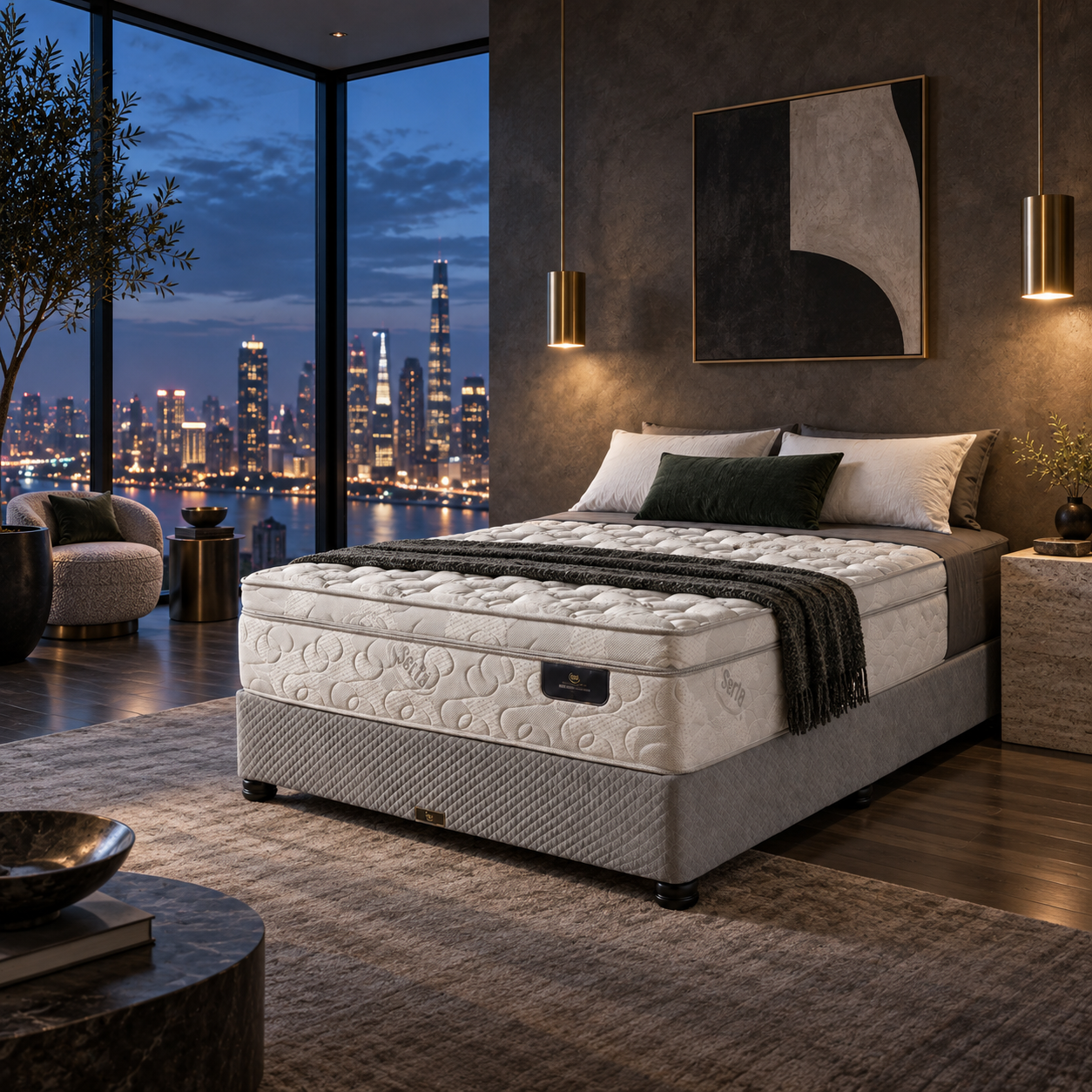 A Serta Best of Both™ mattress in a calm bedroom