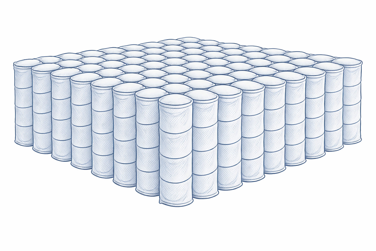Pocket Coil spring system illustration